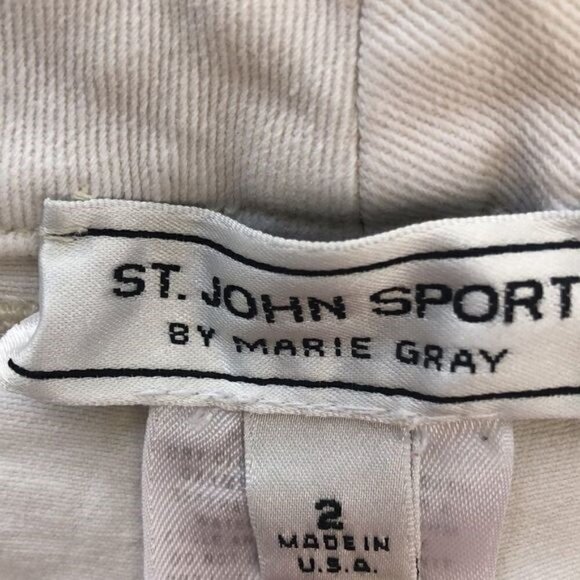 St John Sport Jean Creamy Ankle Length Flare/Boot Leg Zip Fly Classic Denim - Picture 13 of 13